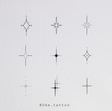 #smalltattoo 7 Stars Tattoo, 4 Pointed Star Tattoo, North Star And Moon Tattoo, Neck Star Tattoo, Cool Star Tattoos, Two Stars Tattoo, Star Spine Tattoo, Tattoo Ideas Stars, Tiny Star Tattoo