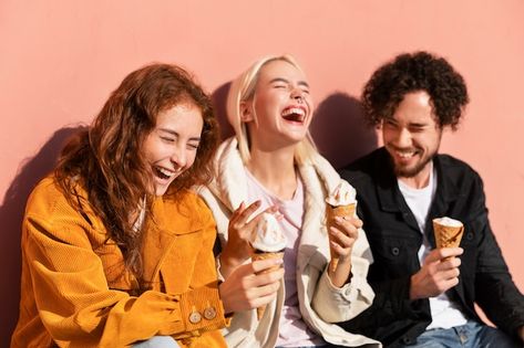 People Happy Photography, People Product Photography, People Laughing Photography, Happy People Aesthetic, People Laughing Together, Helping People Aesthetic, People Socialising, People On Phones, People Having Coffee