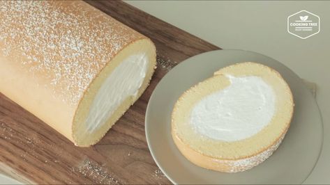 Dojima Roll Japanese Swiss Roll Cake Recipe Japanese Swiss Roll Recipe, Japanese Swiss Roll, Swiss Roll Cake Recipe, Japanese Roll Cake, Ice Cream Muffins, Cheese Roll Recipe, Roll Cake Recipe, Cooking Tree, Wheel Cake