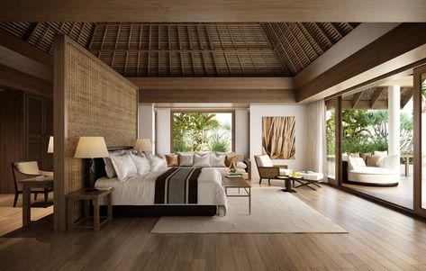 Luxury Beach Villa - Maldives on Behance Beach Villa Interior, Farmhouse Modern Decor, Home Decor Modern Farmhouse, Resort Interior Design, Luxury Beach Villa, Bali Style Home, Tropical House Design, Casa Cook, Resort Interior