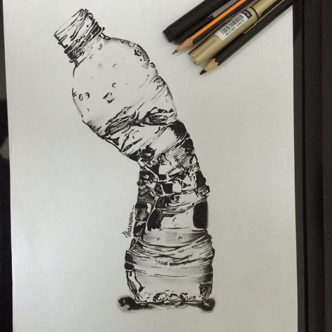 crushed bottle...my drawing :) Bottle Drawing, Bottled Ink, Ink Drawing, Sketch Book, Sketch, Humanoid Sketch, Drawings, Quick Saves, Art