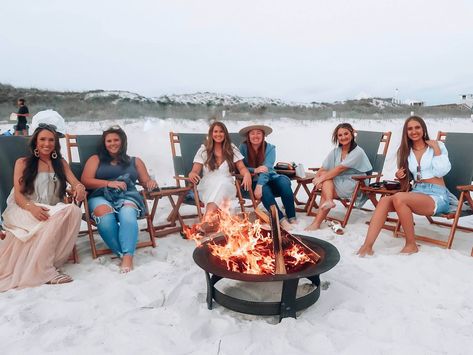 30 A Bachelorette Party, 30 A Bachelorette, Destin Bachelorette Party Ideas, Winter Beach Bachelorette Party, Rosemary Bachelorette Party, Beach Bash Bachelorette, Outer Banks Bachelorette Party, Beach Bachelorette Aesthetic, Bonfire Bachelorette Party