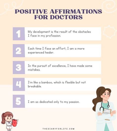 70 Positive Affirmations For Doctors - ThediaryforLife Doctor Affirmations, Becoming A Doctor, Beacon Of Hope, Good Doctor, People In Need, Medical Field, Self Respect, Medical Professionals, Inspire Others