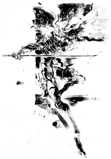 Yoji Shinkawa, Gear Tattoo, Raiden Metal Gear, Guerriero Samurai, Metal Gear Solid Series, Metal Gear Series, Hideo Kojima, Metal Gear Rising, Gear Art