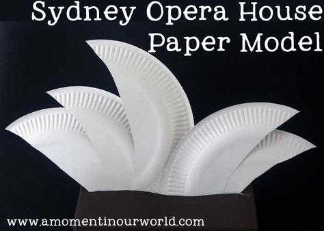 This super easy Sydney Opera House Paper Model is a great way to learn about an iconic Australian building. Sidney Opera, Sydney New Years Eve, Paper Plate Art, Australia Crafts, New Years Eve Fireworks, Geography For Kids, House Sketch, Sketch Paper, Paper Plate Crafts