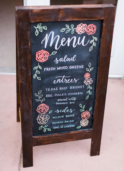 colorful chalkboard menu wedding sign buffet Menu Board Design Chalkboard Signs, Menu Sign Ideas, Chalk Menu Board Ideas, Menu Chalkboard Ideas, Chalk Board Menu, Colorful Chalkboard, Wedding Menu Chalkboard, Menu Wedding Sign, Chalkboard Menu Board