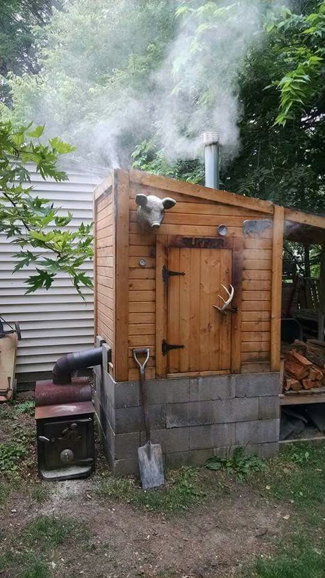 Smokehouse Backyard Smokehouse, Diy Smokehouse, Backyard Smokers, Diy Smoker, Smoker Plans, Outdoor Smoker, Homemade Smoker, Modern Homesteading, Meat Smoker