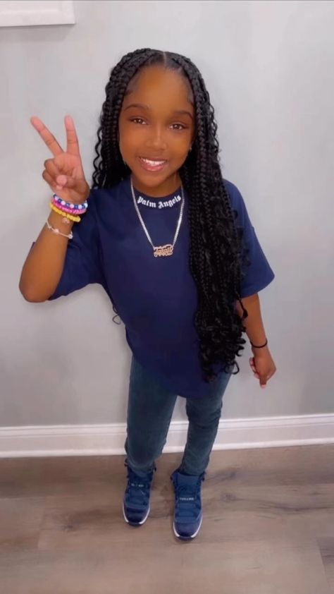 4th Hairstyles, First Day Of School Hairstyles Kids Black, Black Daughter Hairstyles Braids, Hairstyles For 9 Year Girl Black Braids, Hairstyles For 4th Graders, Hairstyles For 11 Year Girl Black, Birthday Hairstyles For Black Kids, Braid Ideas For Kids, Braids Kids