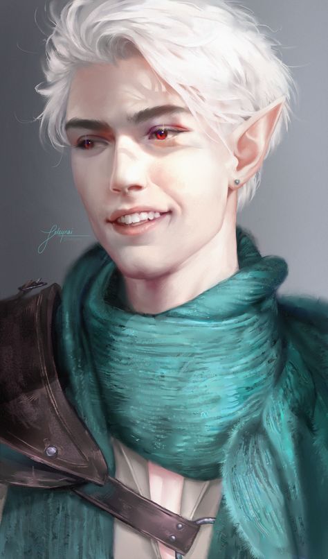 ArtStation - Saien, Jeleynai Male Elf, Elf Characters, Elf Art, Fantasy Portraits, Male Character, Dungeons And Dragons Characters, Dnd Art, Fantasy Male, Arte Fantasy