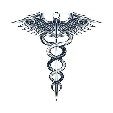 Biology Animals, Caduceus Tattoo, Geometric Line Tattoo, Simple Arm Tattoos, Nurse Tattoo, Medical Tattoo, Saved Tattoo, Armband Tattoo Design, Snake Tattoo Design