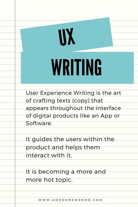 UX Writing is an emerging design trend and listed on the website of Exploding Topics as a good topic to start writing a blog article about.⠀ ⠀ User Experience Writing is powerful microcopy that supports the UI Design and improves User Engagement in web and mobile products.⠀ 2025 Prayer, Ui Ux Design Trends, Ux Writing, Learn Ux Design, Ux Design Portfolio, Ux Design Trends, Ux Design Course, Writing A Blog, Writing Portfolio