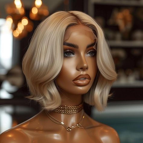 Blonde Ombre Bob Black Women, Blond Bob Wig, Blonde Bob Black Women, Quick Weave Hairstyles Bobs, Short Blonde Wig, Blonde Ombre Bob, Ash Blonde Bob, Blonde Weave, Bob Weave