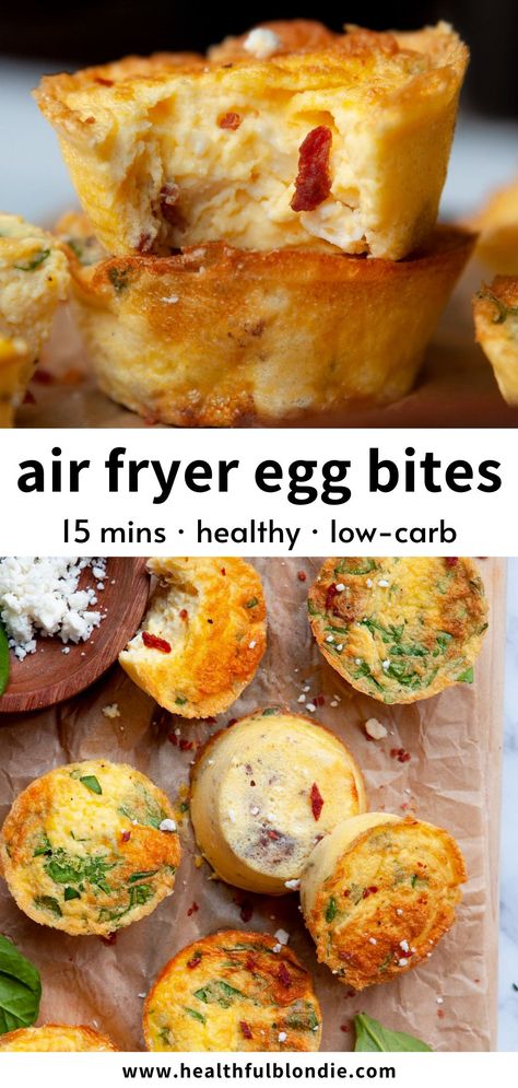 These easy Starbucks copycat air fryer egg bites are super flavorful, healthy, and perfect for meal prep! Easily customize them for a protein-packed breakfast or snack. Keto Air Fryer Meals For One, Easy Meals To Make In Air Fryer, Fresco, Essen, Easy Healthy Meal Prep Air Fryer, Starbucks Egg Bites Recipe Healthy, Copycat Starbucks Egg Bites Air Fryer, Airfryer Healthy Breakfast, Air Fryer Only Meals