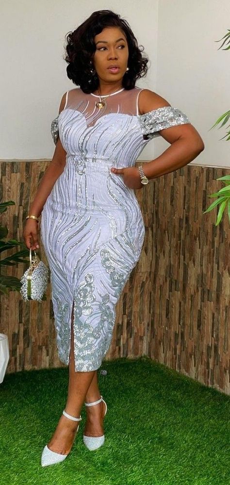 Couture, African Lace Dresses Short, African Long Dress, White Lace Dress Short, Lace Dress Classy, Nigerian Lace Styles Dress, African Party Dresses, African Attire Dresses, African Fabric Dress