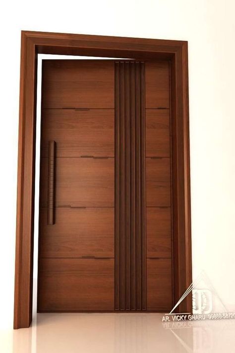 Designs by Interior Designer Renu Tiwari, Faridabad | Kolo Wooden Entrance Door Design, Modern Teak Wood Door Designs, Entrance Door Design Wooden Modern, Darwaza Design, Main Doors Wooden, Flush Door Design Modern Bedroom, Main Door Wooden Design, Wooden Main Door Design Entrance Modern, Modern Wooden Doors Bedrooms