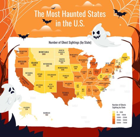 Here Are the Most Haunted States & Road Trip Routes in the U.S? - Thrillist Ghost Sightings, Road Trip Routes, Haunted Hotel, Most Haunted Places, States In America, Ghost Tour, Most Haunted, Haunted Places, A Ghost