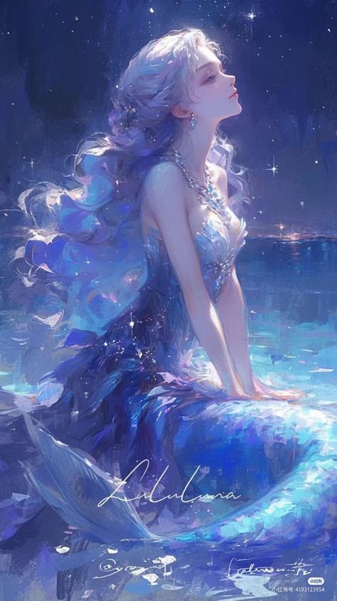 Creature Marine, Anime Mermaid, Fantasy Mermaid, White Mermaid, Mermaid Aesthetic, My Fantasy World, Mermaids And Mermen, Beautiful Mermaids, Mermaid Art