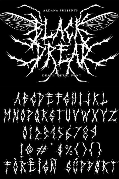 92. "Italic Fonts: Stylish and Free" Black Metal Band Posters, Heavy Metal Lettering, Heavy Metal Font Alphabet, Heavy Metal Typography, Metal Band Logo Design, Metal Fonts Alphabet, Black Metal Drawing, Gothic Numbers Font, Metal Bands Logo