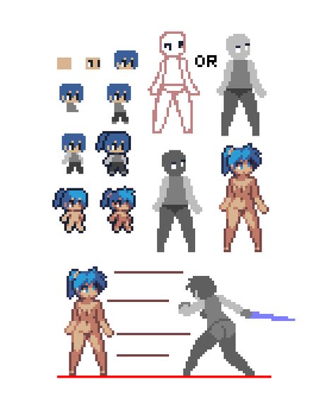 Kyrieru: Basic character/sprite shapes. Pixel Art Characters Base, Pixel Character Sprite Base, Pixel Art Sprite Base, Pixel Sprite Base, Pixel Art Character Base, Pixel Character Base, Pixel Art Characters Tutorials, Pixel Art Body Base, Pixel Sprites Character