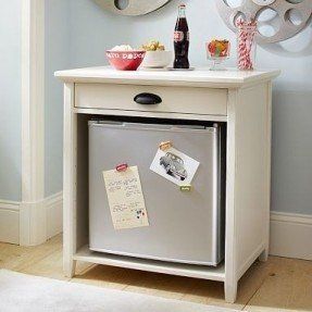 Chatham Snack Cabinet + Top   WOW!  This is awesome, if Mini Fridge In Bedroom, Mini Fridge Cabinet, Mini Fridge Stand, Dorm Fridge, Cool Mini Fridge, Refrigerator Cabinet, Mini Refrigerator, Dorm Room Organization, Fridge Storage