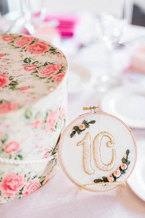 Vintage inspired embroidered wedding table number Unique Table Numbers, Vintage Wedding Table, Wedding Embroidery, Fibre And Fabric, Vintage Lovers, Creative Embroidery, Embroidered Wedding, Etsy Wedding, Wedding Mood Board