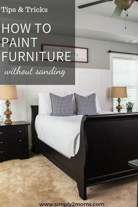 Paint Bedroom Furniture Black, Painted Black Bedroom Furniture, Painted Bedroom Sets, Bedroom Furniture Makeover Paint, Bedroom With Painted Furniture, Painting Bedroom Furniture Black, How To Paint Bedroom Furniture, How To Paint Furniture Black, Refinishing Bedroom Furniture Set