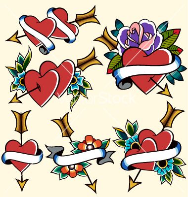 Classic vintage heart tattoo vector art - Download Classic vectors ... Vintage Tattoo Sleeve, Traditional Heart Tattoos, Love Heart Tattoo, Tattoo Vintage, Tattoo Vector, Tattoo Heart, Omerta Tattoo, Heart Tattoo Designs, Classic Tattoo