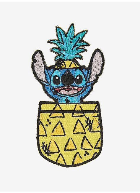 Hot Topic : Loungefly Disney Lilo & Stitch Pineapple Pocket Patch Stitch Pineapple, Red And Blue Logo, Stitch Patch, Cricket Ideas, Disney Nursery, Disney Patches, Stitch Drawing, Backgrounds Phone, Cute Patches