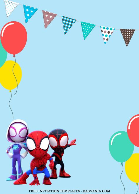 Awesome 9+ Marvel Spidey & Friends Canva Birthday Invitation Templates #free #freeinvitation2019 #birthday #disney #invitations #invitationtemplates Spidey And His Amazing Friends Birthday Invitation Free, Marvel Spidey And His Amazing Friends Birthday Invitation, Spiderman Invite Template, Spidey Party Invitation, Spidey And His Amazing Friends Invite, Spidey Birthday Invitations Free, Spidey And His Amazing Friends Birthday Invitation Template, Ghost Spider Birthday Party Invitation, Marvel Birthday Invitations