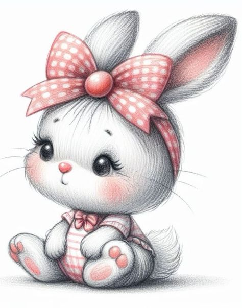 Animal Illustration Cute, Little Animals Drawings, Cute Baby Animals Drawings, Bunny Art Cute, Cute Art Animals, Bunnies Drawing, Cute Bunny Clipart, Draw Cute Animals, Cute Clip Art