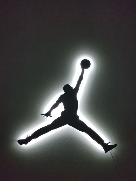 Michael Jordan Jumpman Metal Led Wall Sign, RGB Metal Wall Led Decor, NBA Legend Led Sign, Gift for Boyfriend Art, Game Room Decor - Etsy Man Cave Wall Decor Ideas, Boy Room Ideas Teenagers Led Lights, Michael Jordan Bedroom Ideas, Men Home Decor Ideas, Light Up Wall Art, Nike Dresser, Jordan Bedroom Ideas, Jordan Room Ideas, Teen Boy Wall Decor