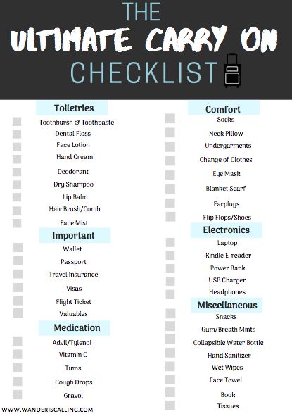 The ultimate carry on bag essential checklist. We have provided a list of 40 items that you can keep with you in your packed luggage. Keep this flight packing list handy for all your travels. With this printable checklist, packing for a trip will never be difficult again! Sousse, Packed Luggage, Holiday Packing Lists, Packing Essentials List, Travel Packing Checklist, Road Trip Packing List, Travel Bag Essentials, Carry On Packing, Carry On Bag Essentials