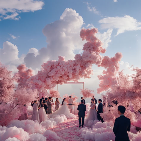 💖☁️ Who wouldn't dream of a lifetime of happiness amidst the clouds with their beloved? 🥰✨ If you want to be a part of this fairytale wedding, join us and share your magical moments! 📸🌟 #PinkCloudWedding #FairytaleWedding #ColorOfLove #LifetimeOfHappiness #DreamWedding #WeddingInspiration #WeddingIdeas #DreamWedding #WeddingDecor #BridalInspiration #WeddingPlanning #WeddingDetails #WeddingInspo #WeddingDay #WeddingVenue #WeddingFlowers #WeddingCake #WeddingDress Wedding Clouds Decor, In The Clouds Wedding Theme, Wedding In The Clouds, Cloud Wedding Cake, Clouds Wedding Theme, Heaven Themed Wedding, Wedding Clouds, Cloudy Wedding, Diamond Wedding Theme