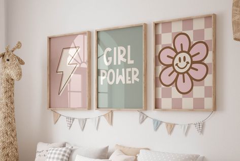 Girls Bedroom Art, Playroom Posters, Affirmation Wall Art, Affirmation Wall, Girls Playroom, Teen Girl Room Decor, Teen Girl Room, 3 Girls, Teen Room Decor