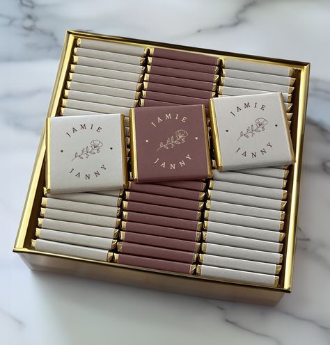 50 Wedding Chocolate Favors, Gold or Silver Foil Milk Chocolate, Wedding Favors, Party Favors, Wedding Gift, Luxury Chocolate ⓘ About the Item ▪ Chocolate Size : 4x4 cm (1.58" x 1.58"), Weight: 7 gram (0.21 oz) ▪ Fresh Milked Chocolate ▪ Gold, Silver Foil ▪ Chocolates can be consumed safely within 1 year. ▪ Once you receive your order, do not store it in the refrigerator. Store in a cool and dry environment between 16 - 20oC, away from sunlight. Indulge in the perfect blend of luxury and persona Wedding Chocolate Favors, Wedding Favours Luxury, Candle Wedding Gift, Party Favors Wedding, Chocolate Wedding, Chocolate Wedding Favors, Party Favors For Adults, Wedding Chocolate, Chocolate Gold