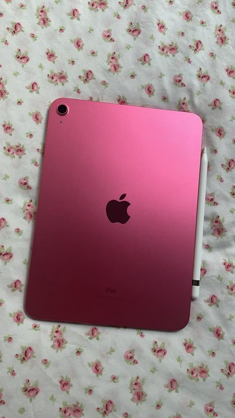 Pink Ipad And Apple Pencil, Pink Ipad Aesthetic, Ipad Pink, Pink Ipad, Ipad Essentials, Cute Ipad Cases, I Pad, Custom Ipad, Pink Lifestyle