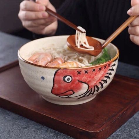 Ramen Soup Bowl, Salad Bowls Ceramic, Japanese Cutlery, Japanese Sauce, Noodles Ramen, Bowls Ceramic, Hand Painted Bowls, Japanese Fish, Japanese Bowls