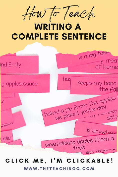 Do your students know the difference between a fragment and a complete sentence? If not, don’t worry! Teaching the skill of writing a complete sentence to elementary students is easier than you think. In this blog post, I’ll give you a rundown of what a sentence is, how to write one, and some tips for writing a complete sentence. By the time you’re finished reading, your students will write complete sentences like the pros! Teaching Complete Sentences, Simple Sentences Activities, Complete Sentences Activities, Teaching Sentence Writing, How To Teach Writing, Sentence Writing Activities, Sentence Fragments, Writing Complete Sentences, Writing Center Activities