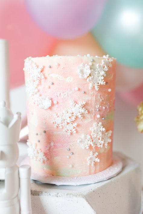 Sugar Plum Fairy Baby Shower Theme, Nutcracker Smash Cake, Sugarplum Fairy Party, Winter Fairy Birthday Party Ideas, Sugar Plum Baby Shower Ideas, Sugarplum Fairy Birthday Party, Nutcracker 1st Birthday Party Girl, Nutcracker Cake Ideas, Winter Fairy Birthday Party