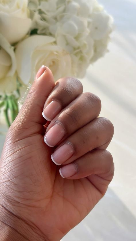 French Manicures, Rounded Square French Tip Nails, Nails For Work, Tip Manicure, American Manicure, French Tip Manicure, Nail Trend, Manicure Nails, French Tip Nails