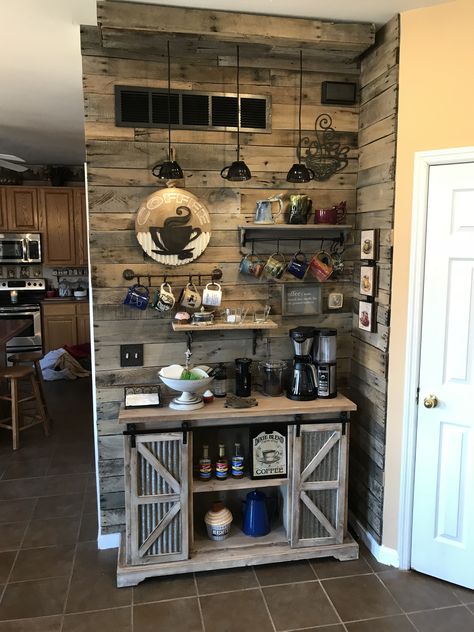 My version of a coffee station based on all the great ideas I’ve seen on Pinterest. Diy Coffee Station, Coin Café, Coffee Bar Station, Coffee Bar Ideas, Diy Coffee Bar, Coffee Bar Design, Design Café, Home Coffee Stations, Coffee Bars In Kitchen