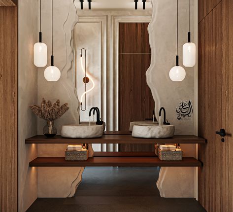 Wabi Sabi Reception, Bathroom Design Styles, Luxury Toilet, Modern Living Room Lighting, Wabi Sabi Interior, Washroom Design, Japandi Interior, Bathroom Redesign, Corner Decor