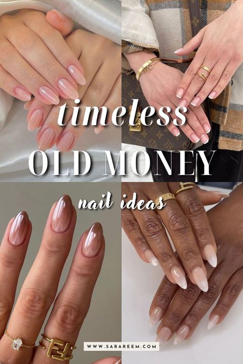 Looking for timeless old money nail ideas to copy? You'll love these classy and elegant old money nails! Summer Nails Old Money, Nails That Go With Rose Gold Dress, Nail Color Inspo Summer, Old Money Acrylic Nails, Old Money Summer Nails, Cancun Nails Ideas, Uñas Old Money Aesthetic, Quiet Luxury Nails 2024, Winery Nails