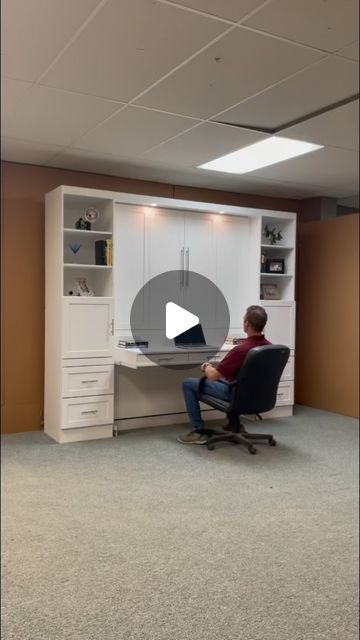 WWBeds Custom Furniture on Instagram: "Amazing Murphy bed with desk drawers added to the front." Murphy Bed Desk Ideas, Offices With Murphy Beds, Office Murphy Bed Ideas, Murphy Bed Ideas Diy Small Spaces, Murphy Bed With Shelves, Murphy Bed With Desk, Murphy Bed Office, Murphy Desk, 90s House