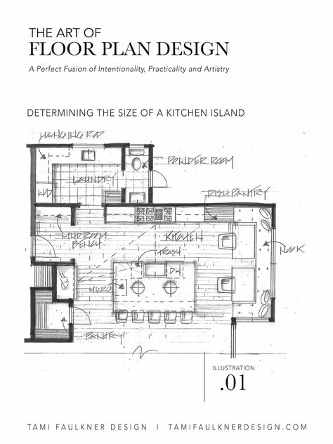 Kitchen And Dining Floor Plan, Modern Kitchen Layout Plans, Kitchen Island Layout Design, Floor Plans Simple, Tami Faulkner, Floor Plan Sketch, Kitchen Floor Plan, Custom Floor Plans, Kitchen Layout Plans