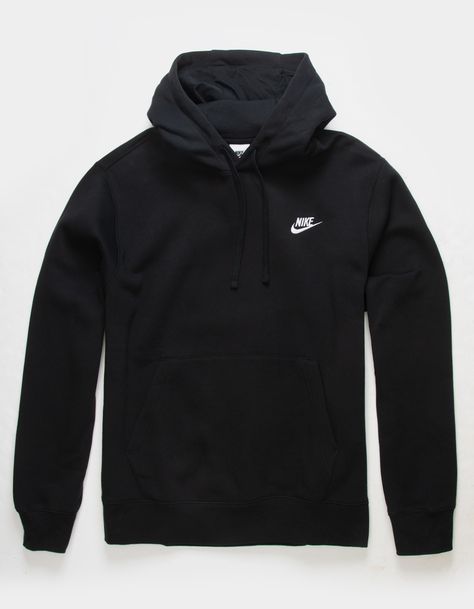 NIKE Sportswear Club Fleece Mens Pullover Hoodie - BLACK | Tillys Nike Clothes Mens, Champion Clothing, Wwe T Shirts, Nike Sportswear Club Fleece, Trendy Hoodies, Hoodies Men Pullover, Nike T, Nike Sweater, Hoodies Mens