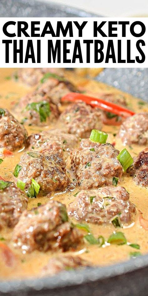 Keto Thai Meatballs #creamyketothaimeatballs #ketothaimeatballs Thai Meatballs, Keto Quiche, Boiled Egg Diet Plan, Keto Pancakes, Low Carb Diet Recipes, Carb Meals, Keto Recipes Dinner, Low Carb Meals Easy, Low Carb Dinner