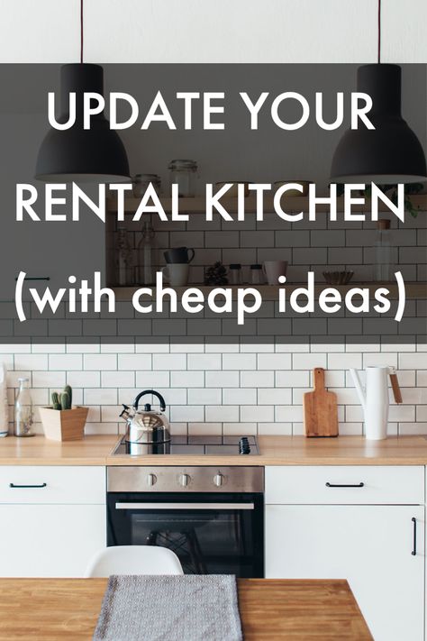 Temporary Countertop Apartments, Update Apartment Kitchen, Rental House Kitchen Makeover, Diy Small Kitchen Cabinets, Rental Property Kitchen Remodel, Small Rental Kitchen Makeover, Small Apartment Kitchen Remodel Ideas, Apartment Kitchen Update, Change Kitchen Counters