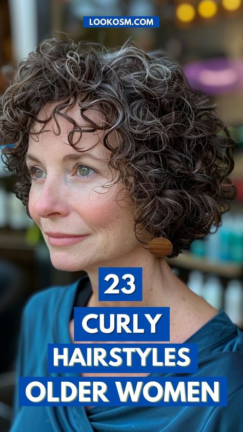 23 Straightforward Curly Hairstyles for Older Ladies in 2024- #Curly #Easy #Hairstyles #Older #Women Check more at https://howcandothis.com/hairstyleideas/23-straightforward-curly-hairstyles-for-older-ladies-in-2024/ Haircuts For Slightly Curly Hair, Hair Styles For Short And Curly Hair, Natural Curly Hairstyles For Women Over 50, Haircuts For Curly Hair Over 50, Hair Styles For Very Curly Hair, Shag Hairstyles Curly Hair Short, Short Hairstyles For Curly Hair Women, Curly Hairstyles For Thinning Hair, Short Curly Haircuts Older Women