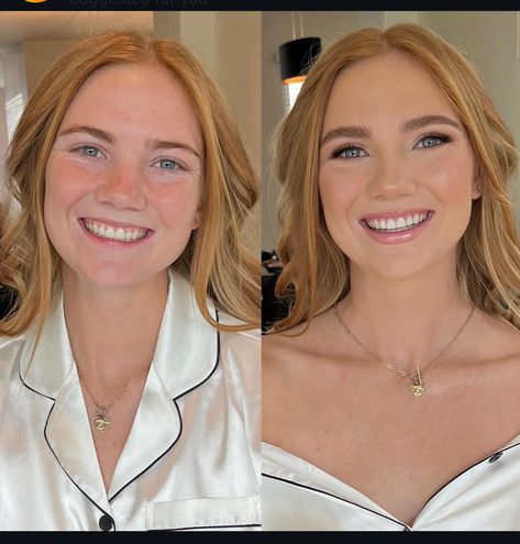 Blushing Bride Makeup Natural, Elopement Makeup Ideas, Braidsmaids Makeup, Bridal Makeup Real Brides, Natural Bridal Makeup For Redheads, Strawberry Blonde Wedding Makeup, Ginger Bridal Makeup, Ginger Wedding Makeup, Soft Glam Makeup Redhead